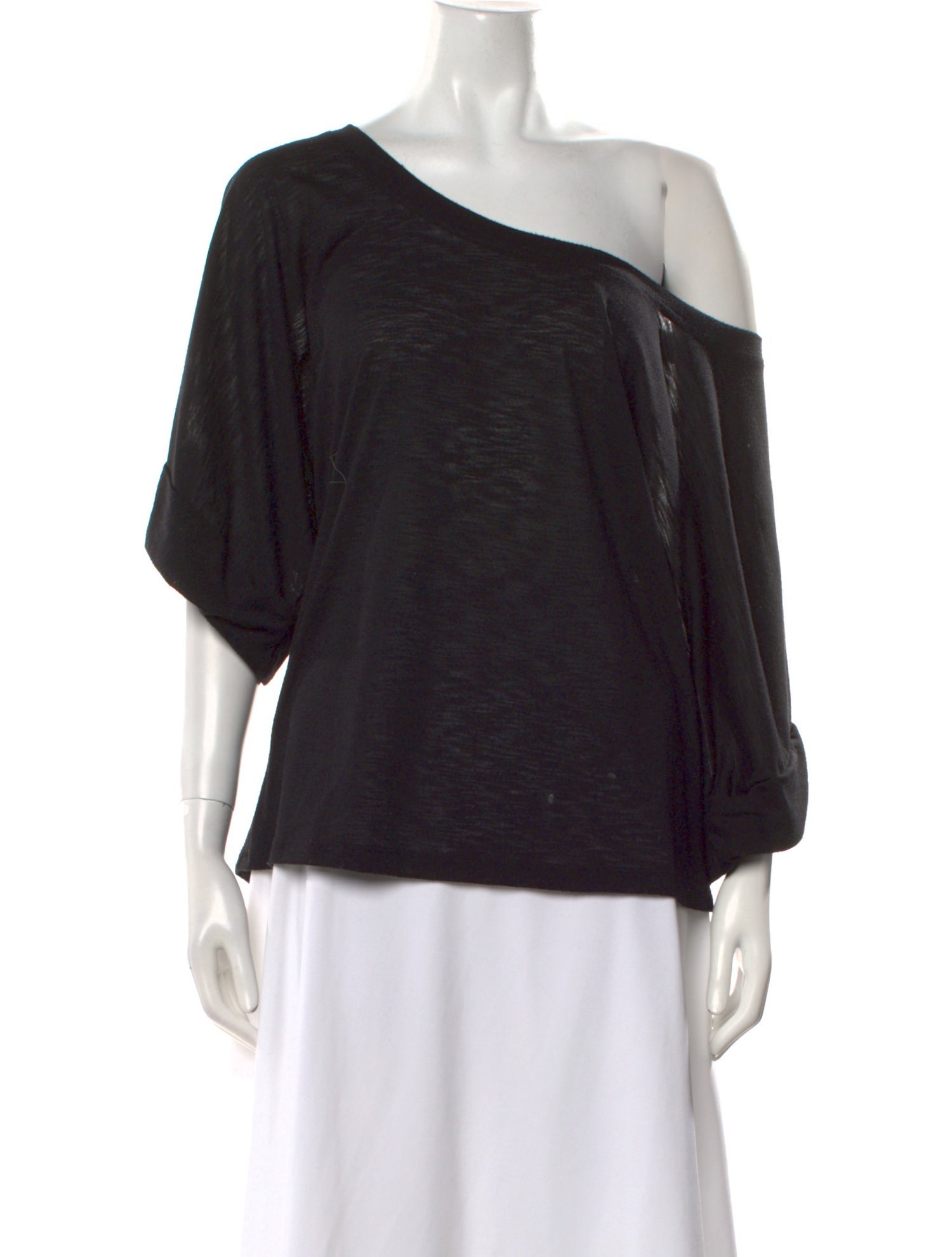 Alexis One-Shoulder Three-Quarter Sleeve Top