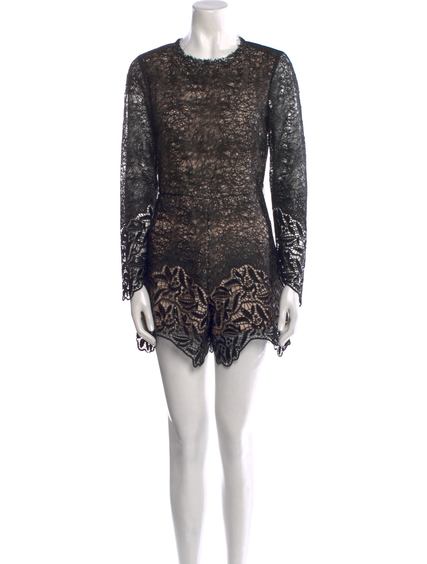 Alexis Lace Pattern Crew Neck Romper