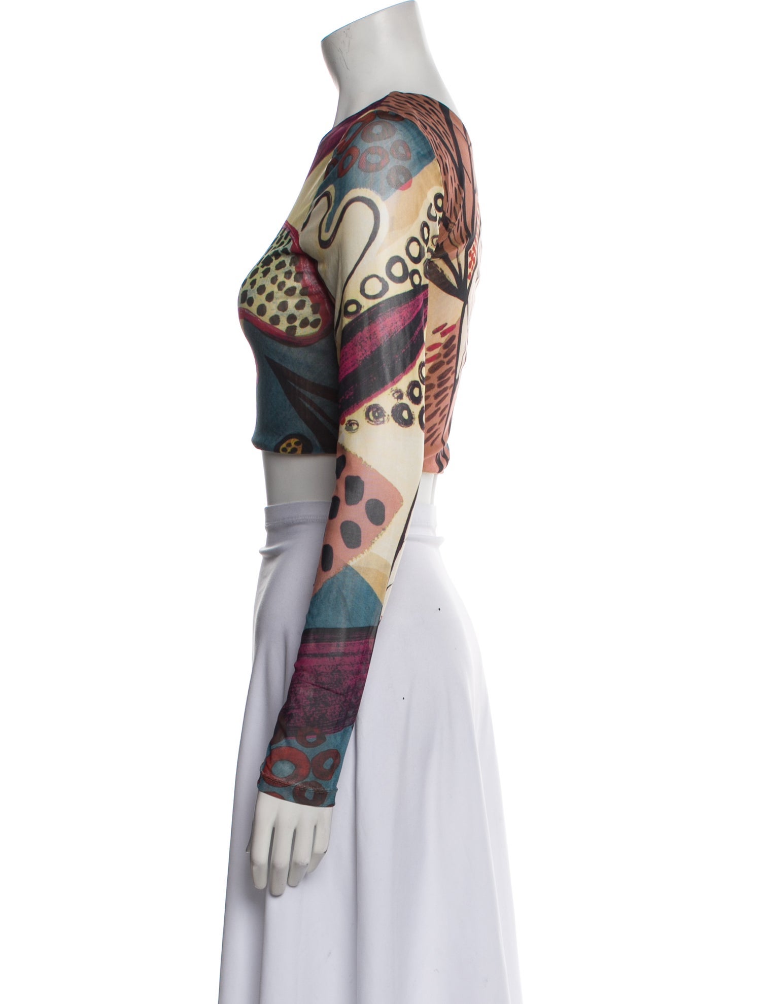 Alexis Printed One-Shoulder Crop Top