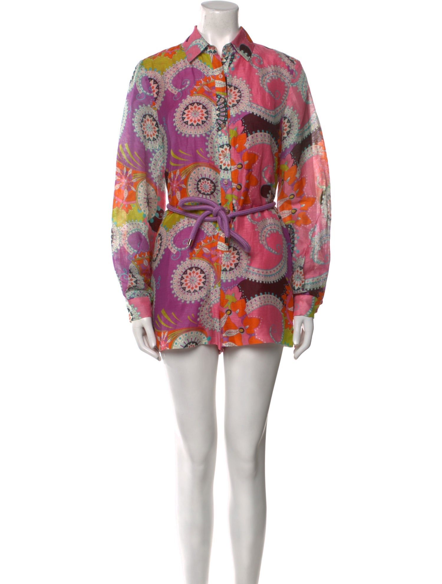 Alexis Linen Paisley Print Romper