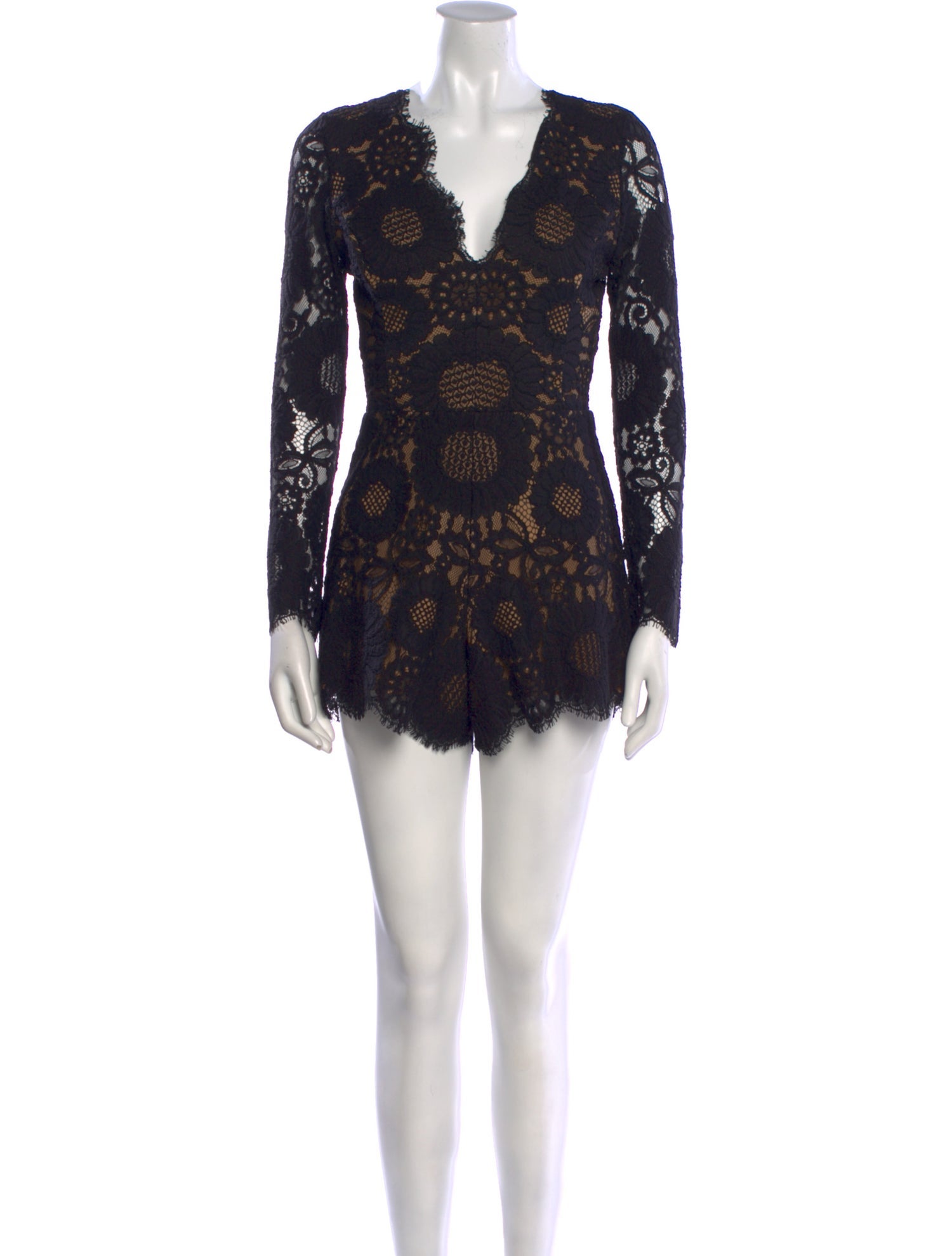 Alexis Lace Pattern V-Neck Romper w/ Tags