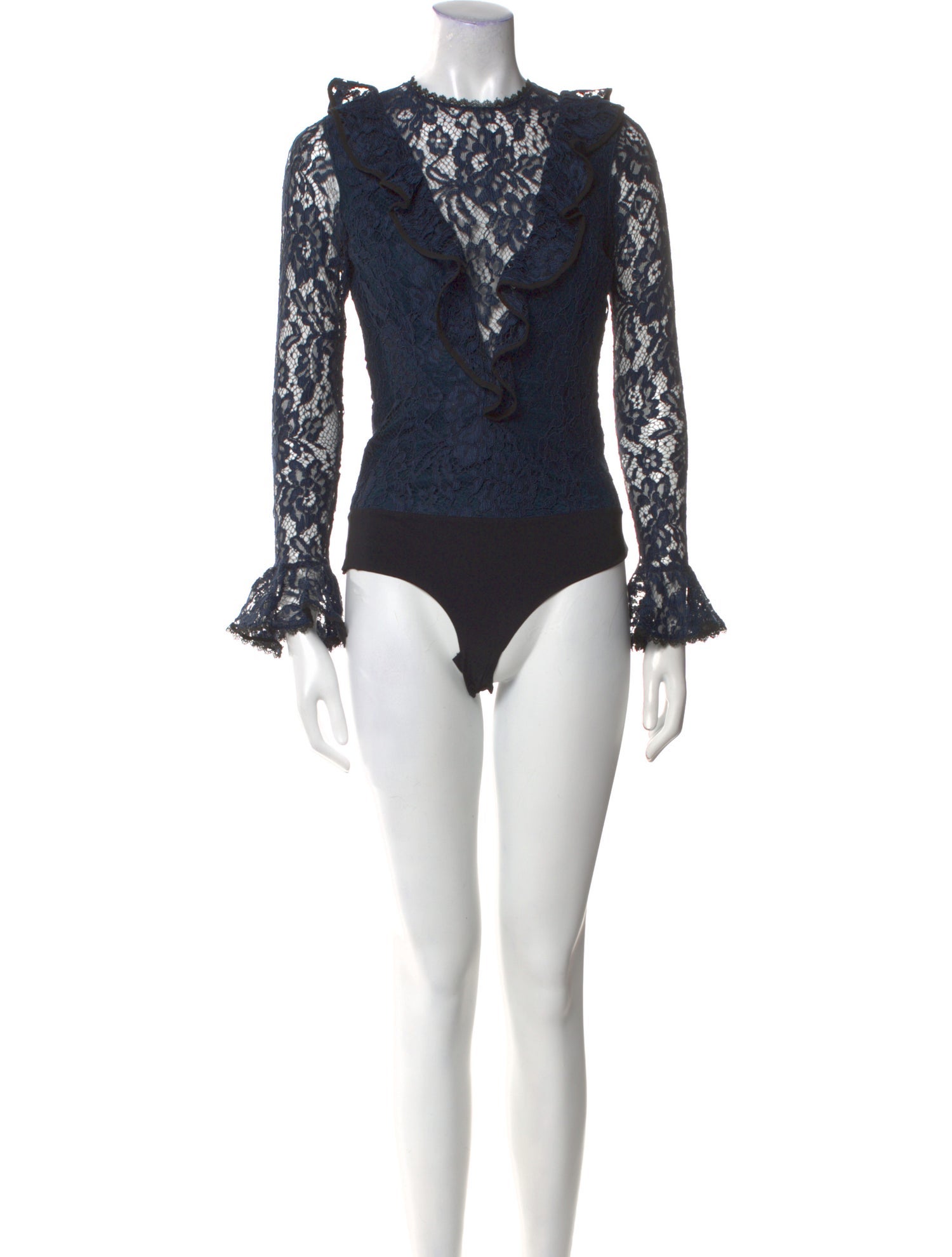 Alexis Lace Pattern V-Neck Bodysuit