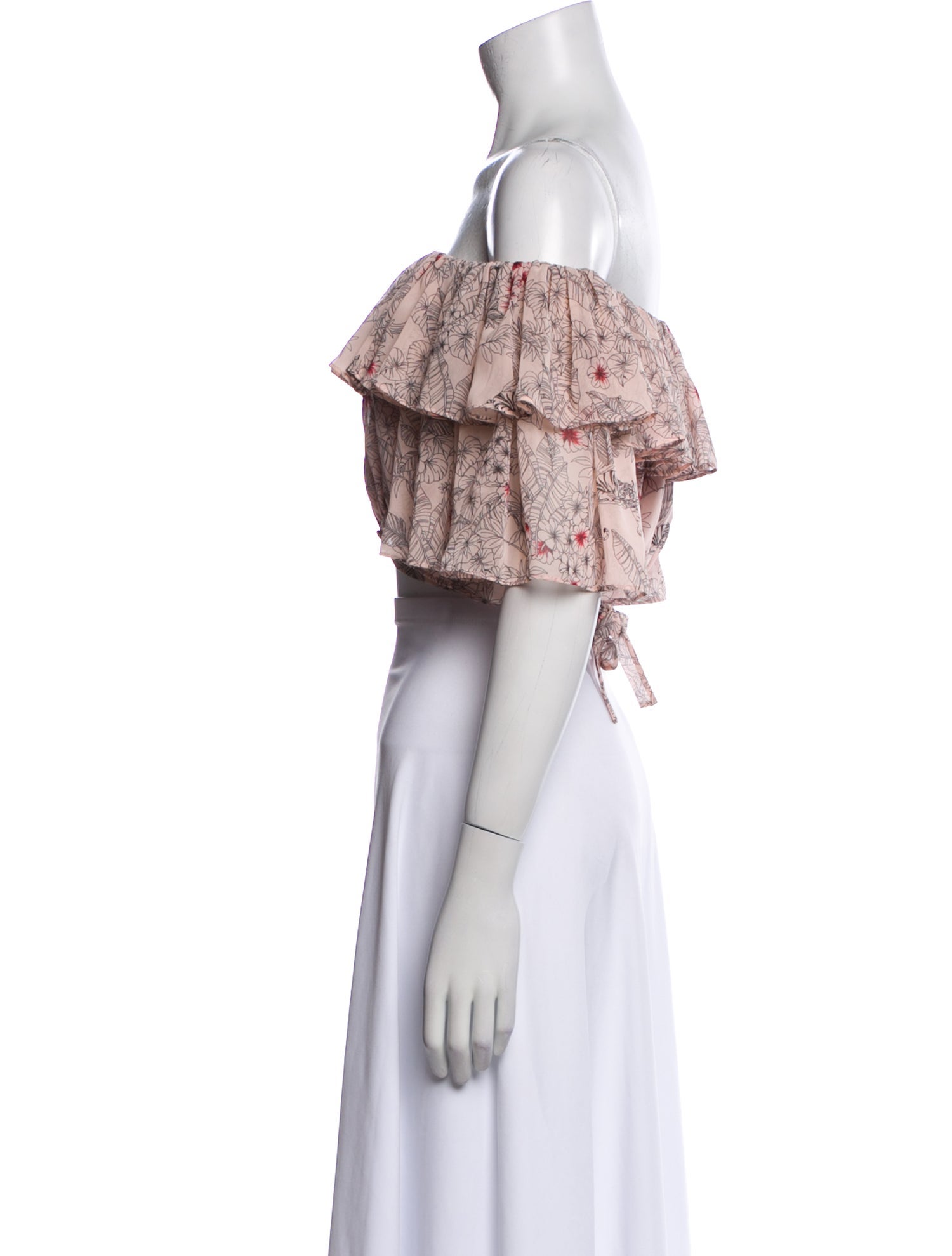 Alexis Floral Print Off-The-Shoulder Crop Top