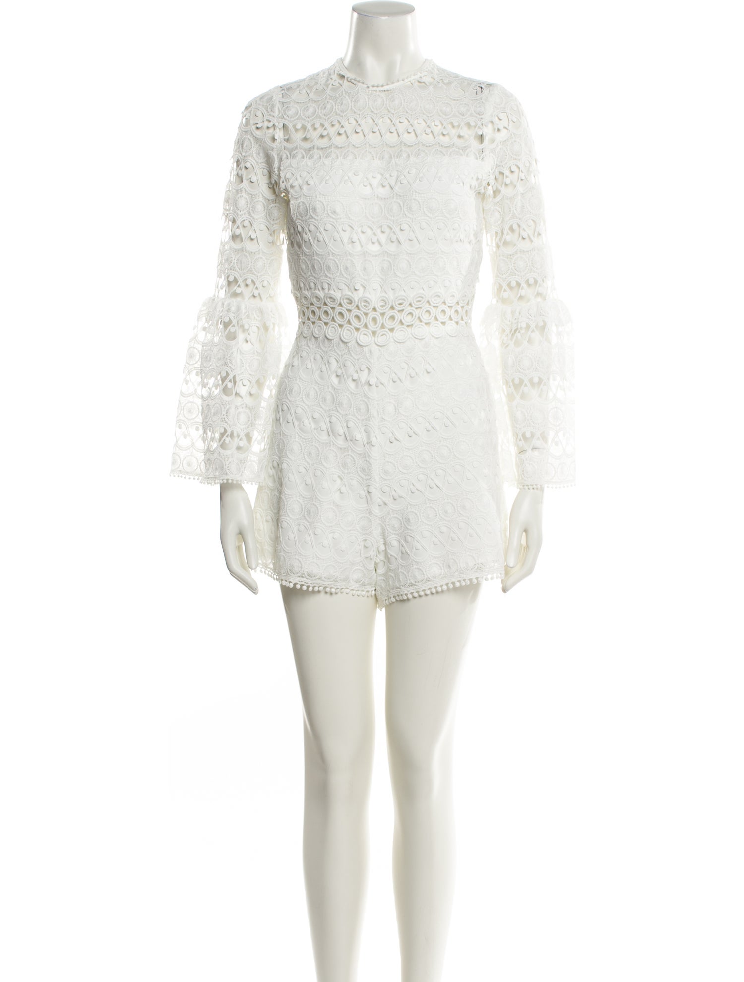 Alexis Lace Pattern Crew Neck Romper