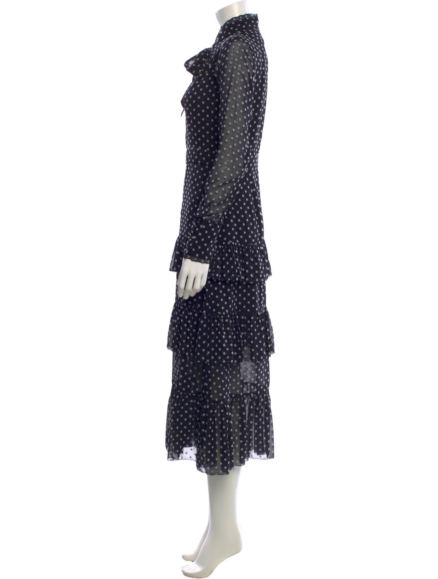 Alexis Polka Dot Print Midi Length Dress