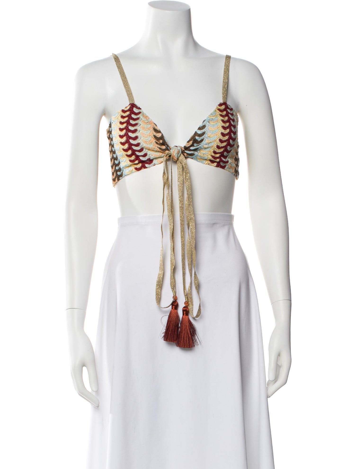 Alexis Patterned V-Neck Crop Top w/ Tags