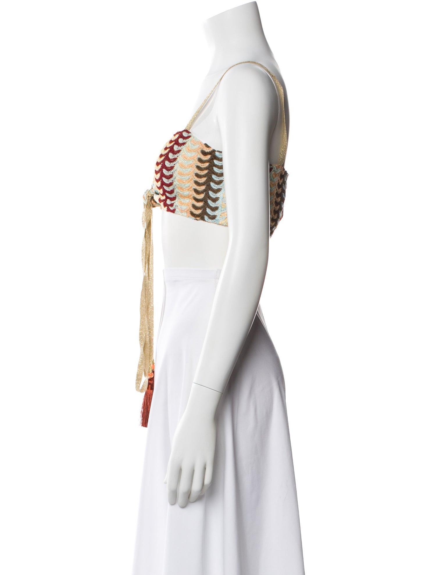 Alexis Patterned V-Neck Crop Top w/ Tags