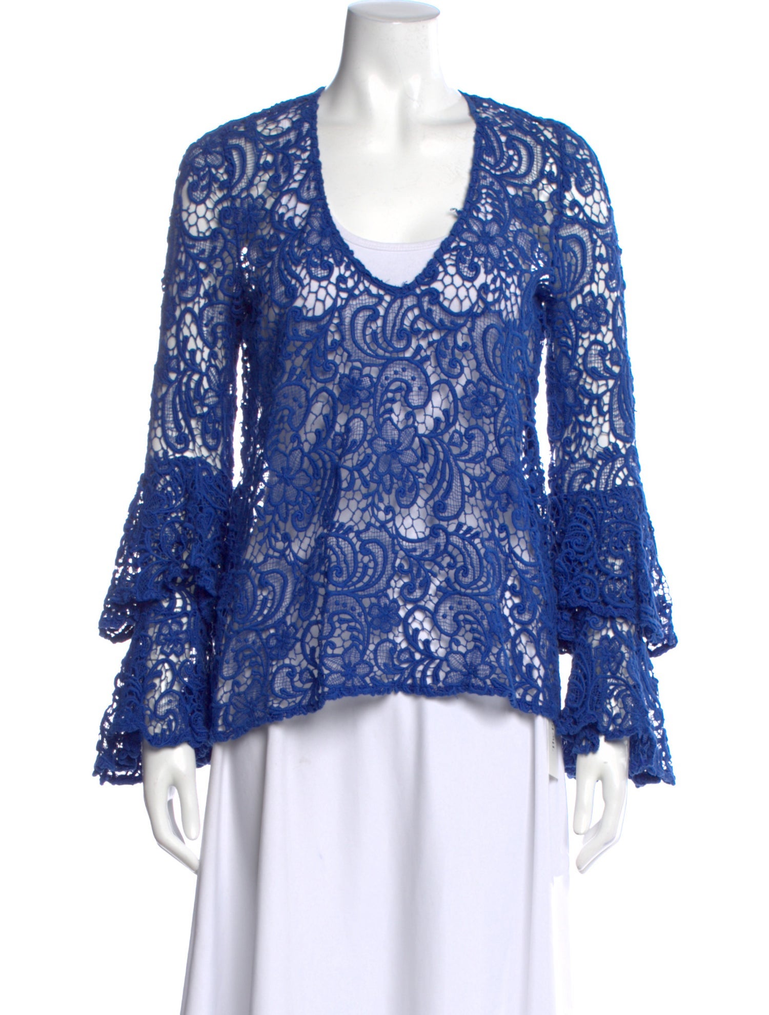 Alexis Lace Pattern V-Neck Blouse