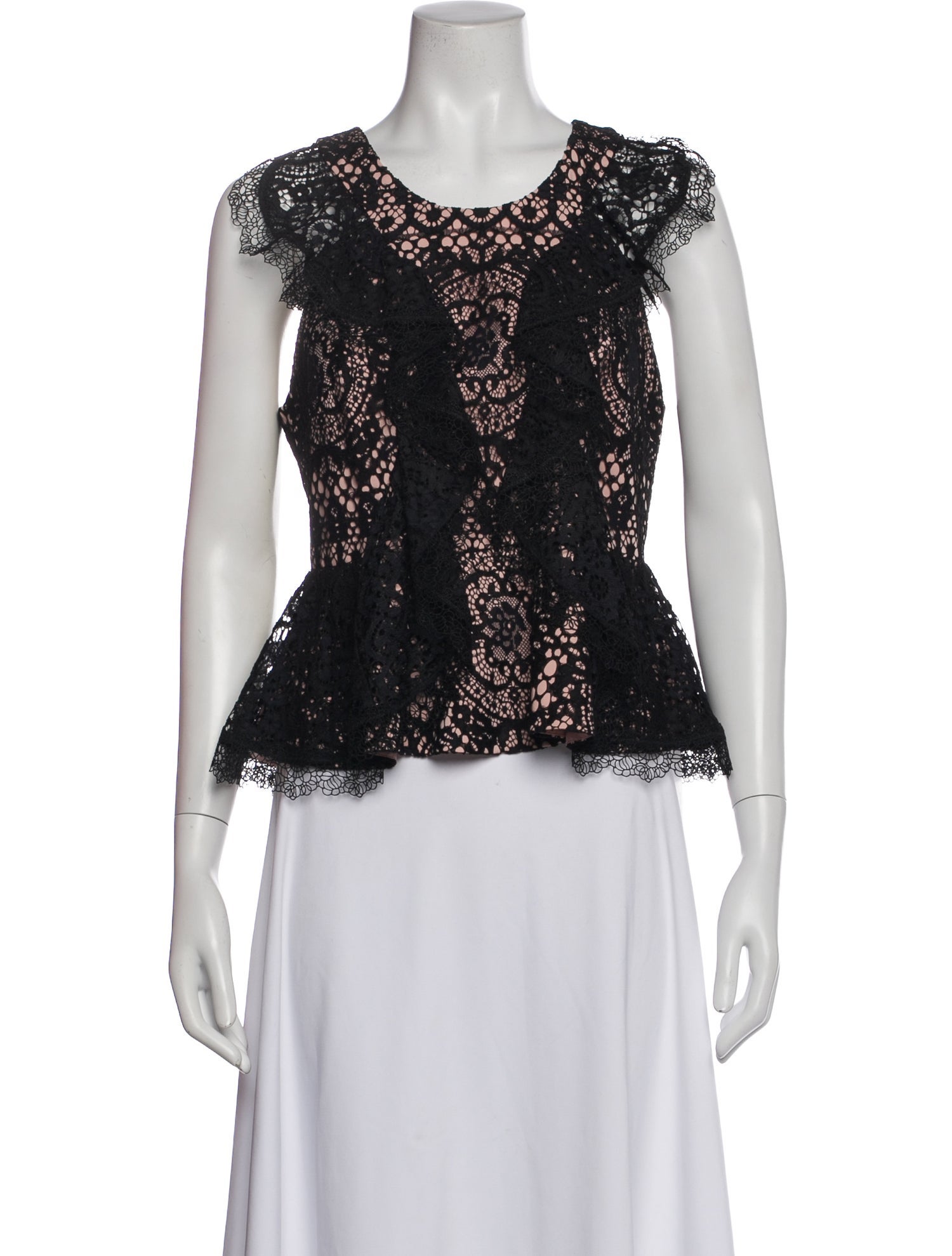 Alexis Lace Pattern Crew Neck Blouse w/ Tags