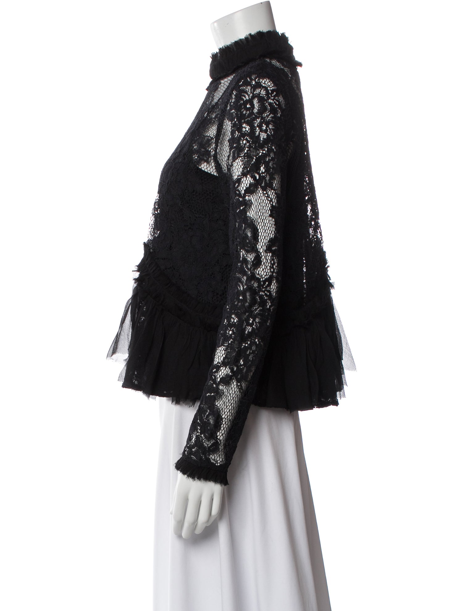 Alexis Lace Pattern Mock Neck Blouse w/ Tags