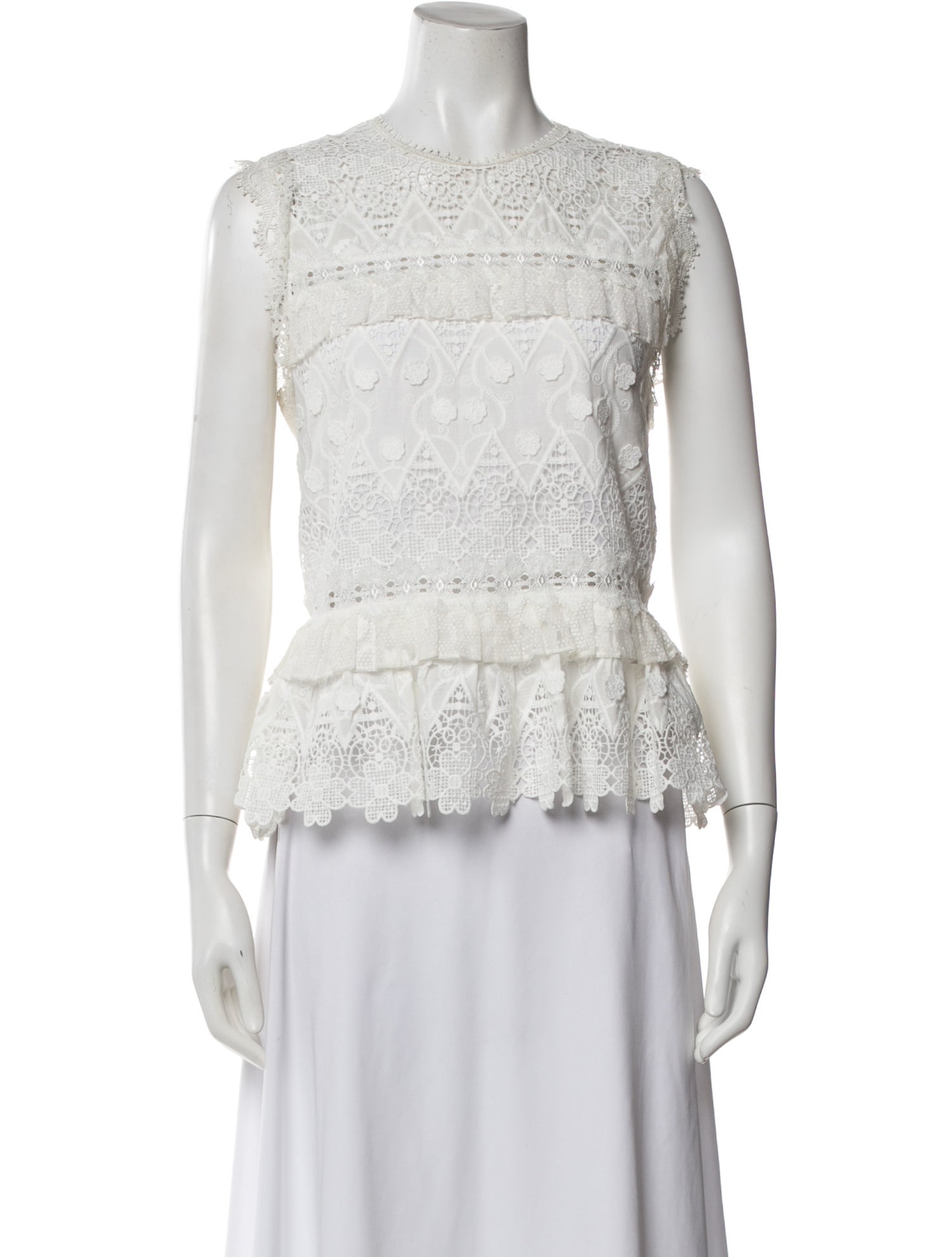 Alexis Lace Pattern Crew Neck Top