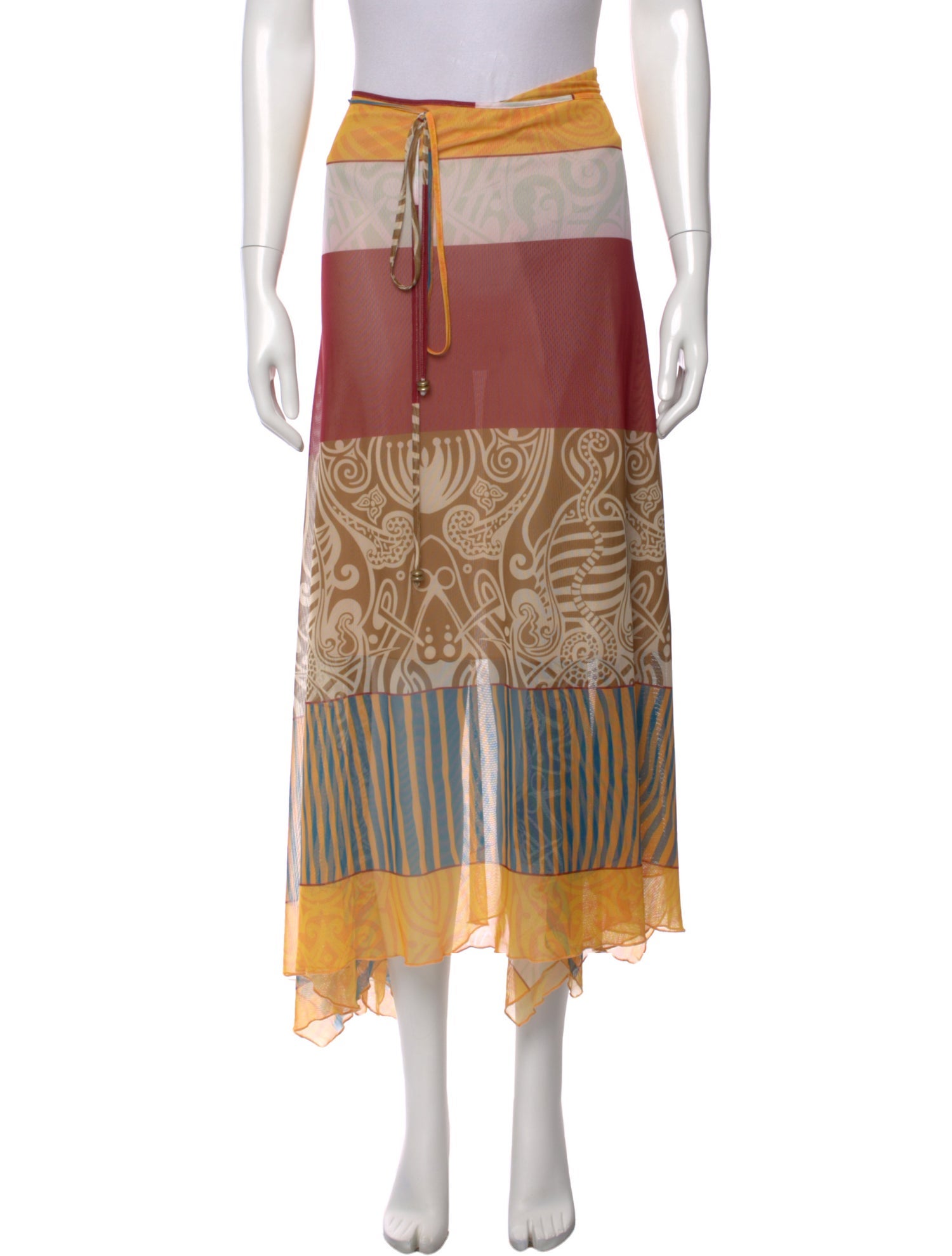 Alexis Striped Midi Length Skirt