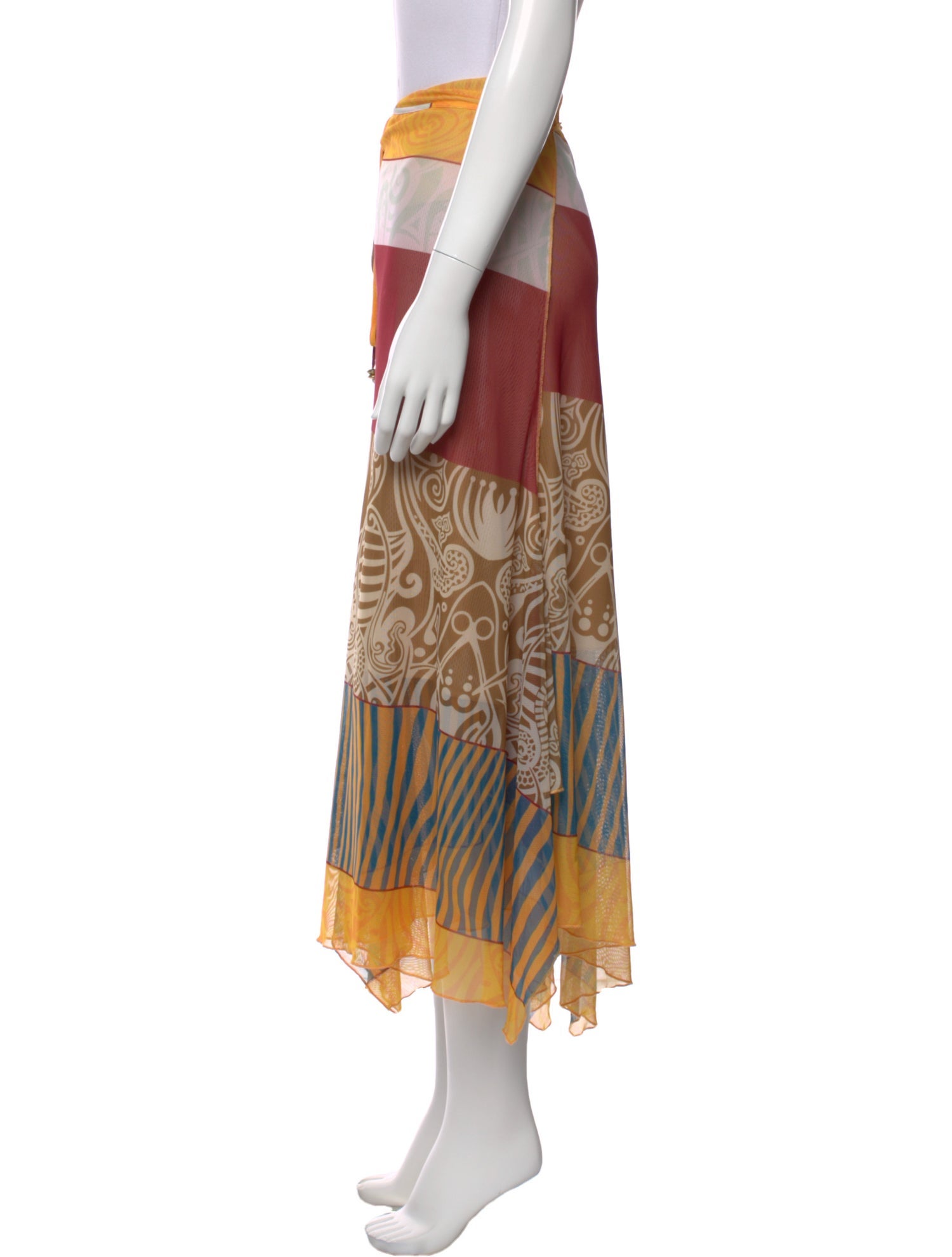 Alexis Striped Midi Length Skirt