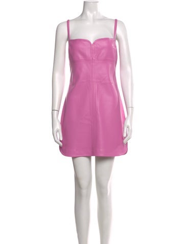 Pre-owned Alexis Square Neckline Mini Dress In Pink