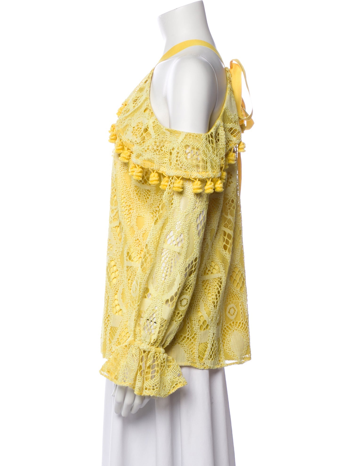Alexis Lace Pattern Off-The-Shoulder Blouse