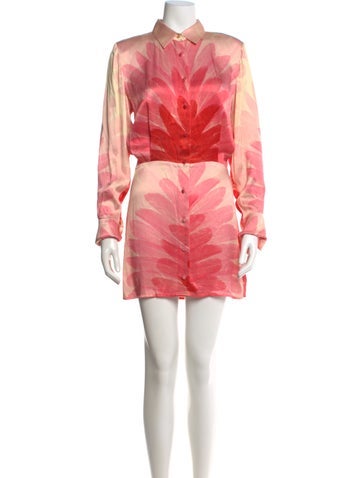 Pre-owned Alexis Printed Mini Dress In Pink