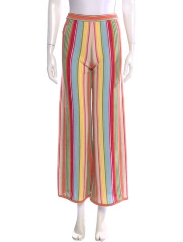 Pre-owned Alexis Striped Wide Leg Pants W/ Tags In Yellow