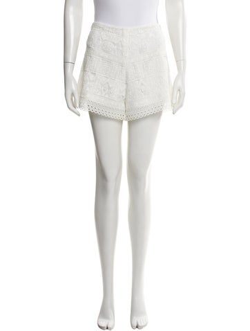 Pre-owned Alexis Lace Pattern Mini Shorts In Neutral