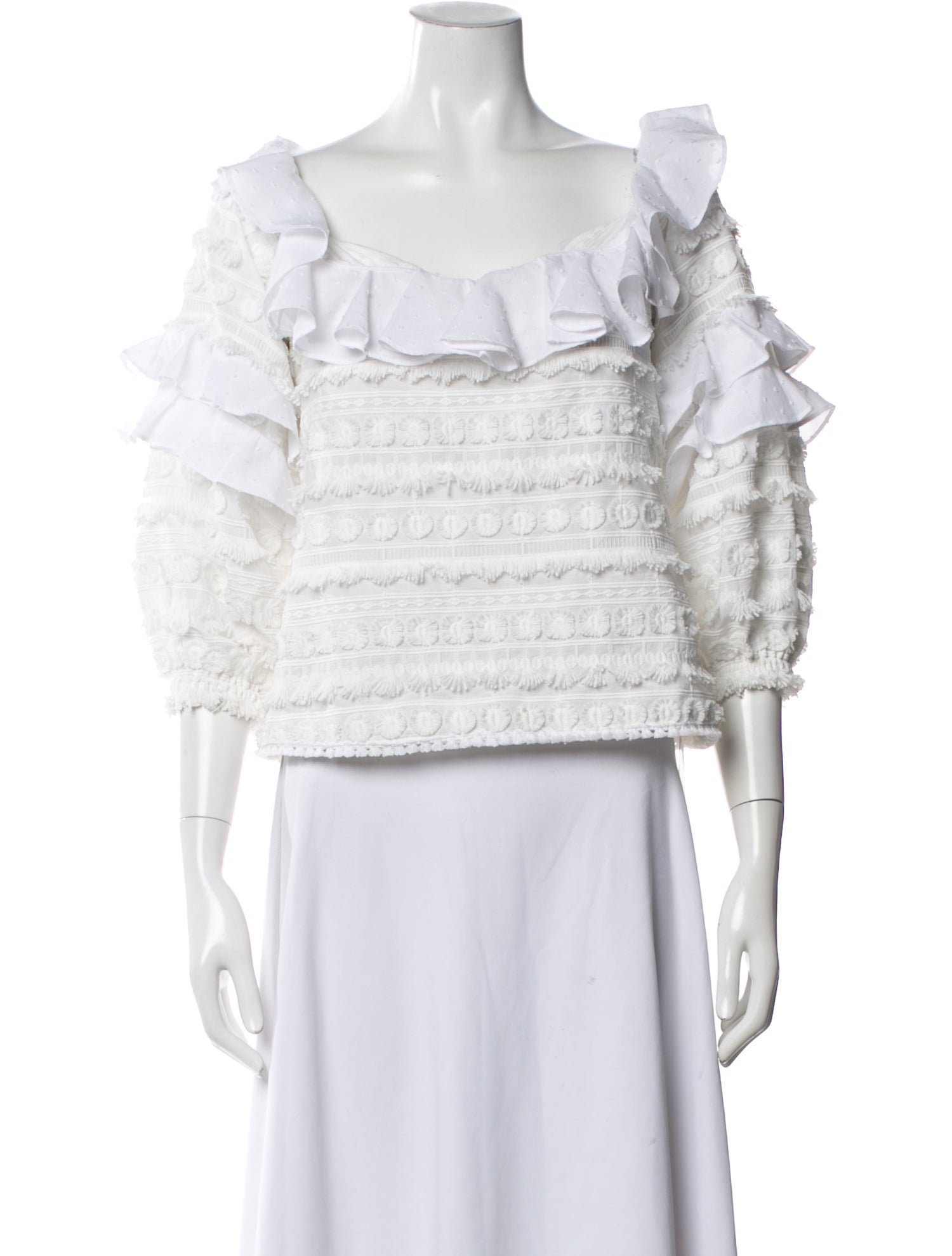 Alexis Square Neckline Three-Quarter Sleeve Blouse