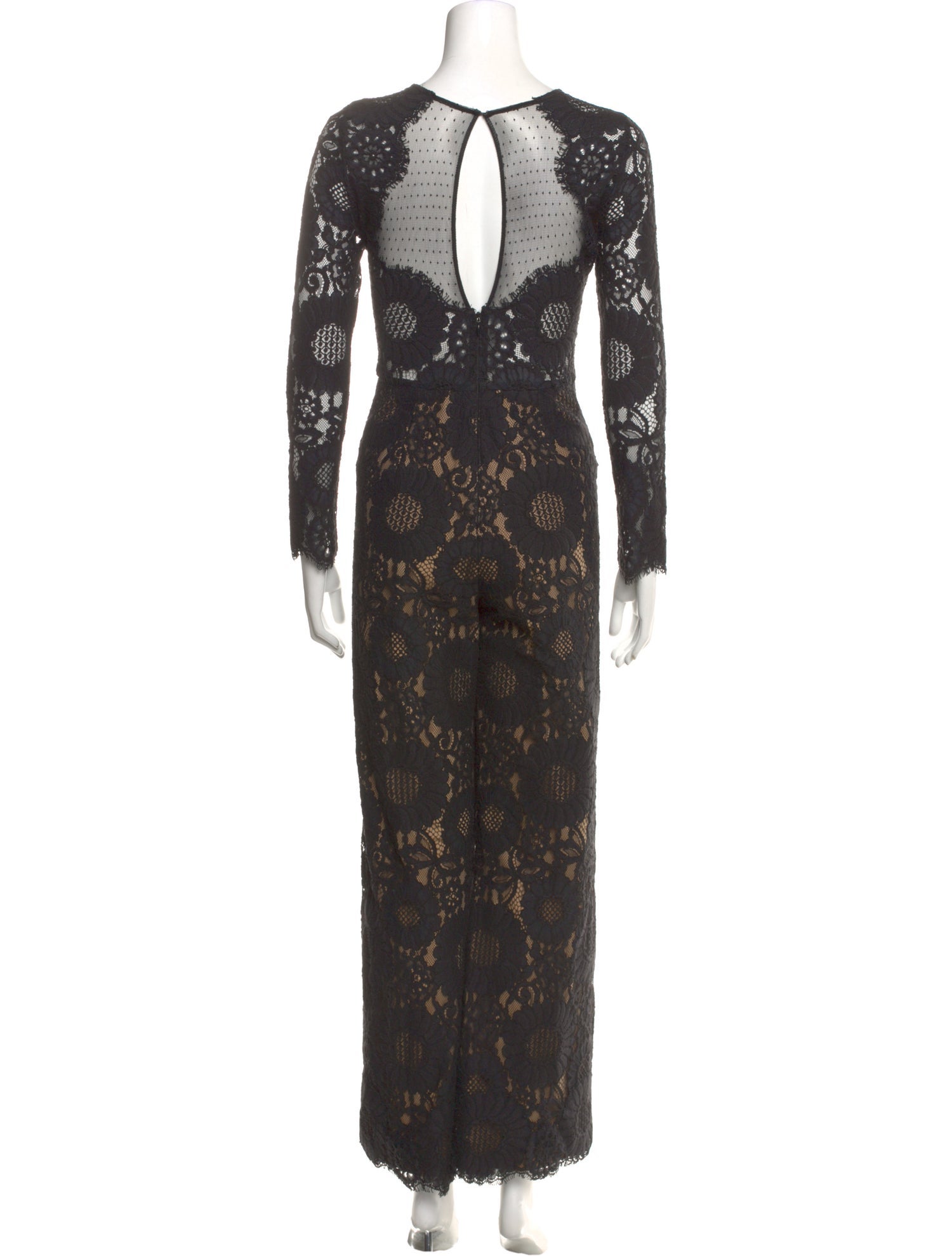 Alexis Lace Pattern V-Neck Jumpsuit