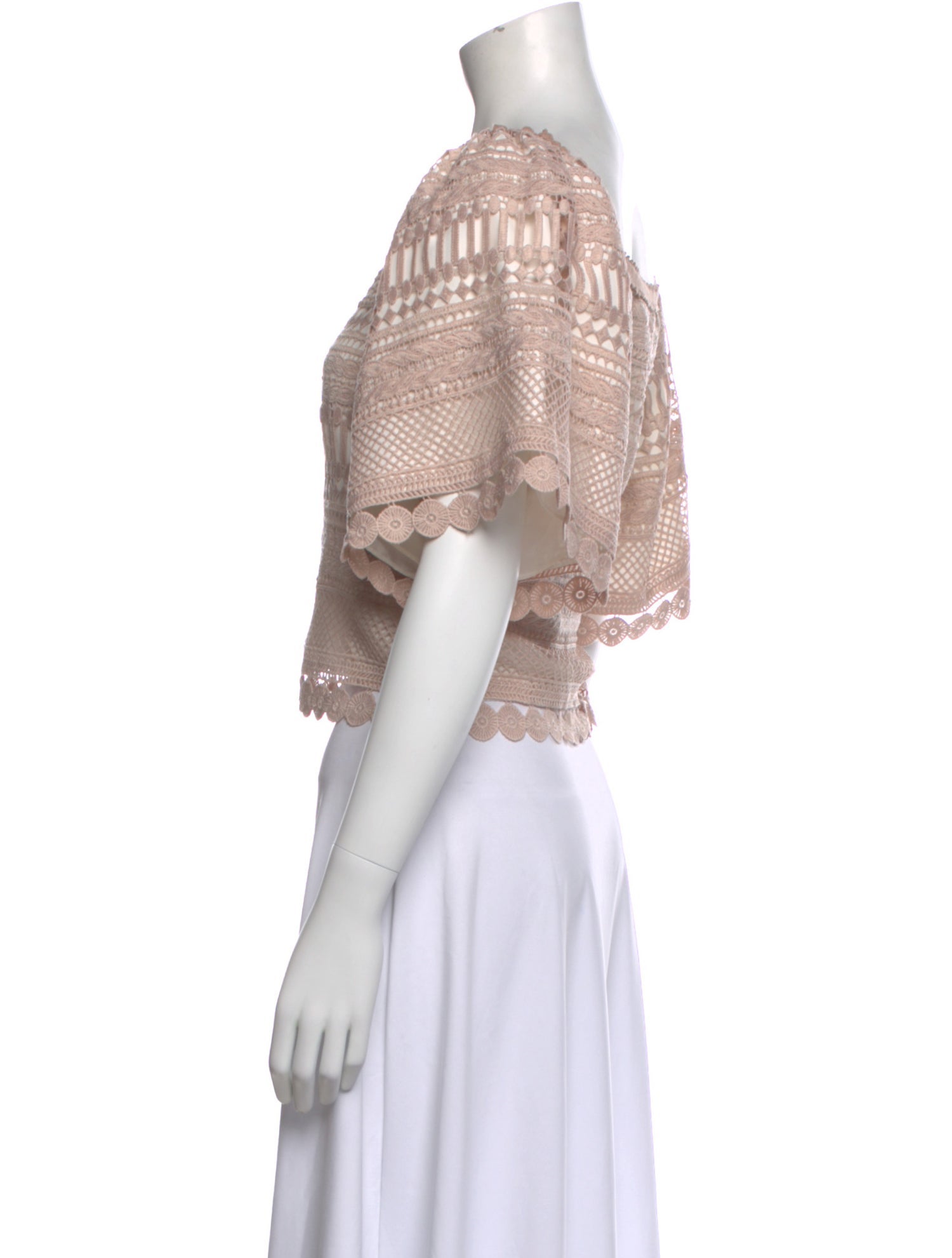 Alexis Lace Pattern Square Neckline Blouse