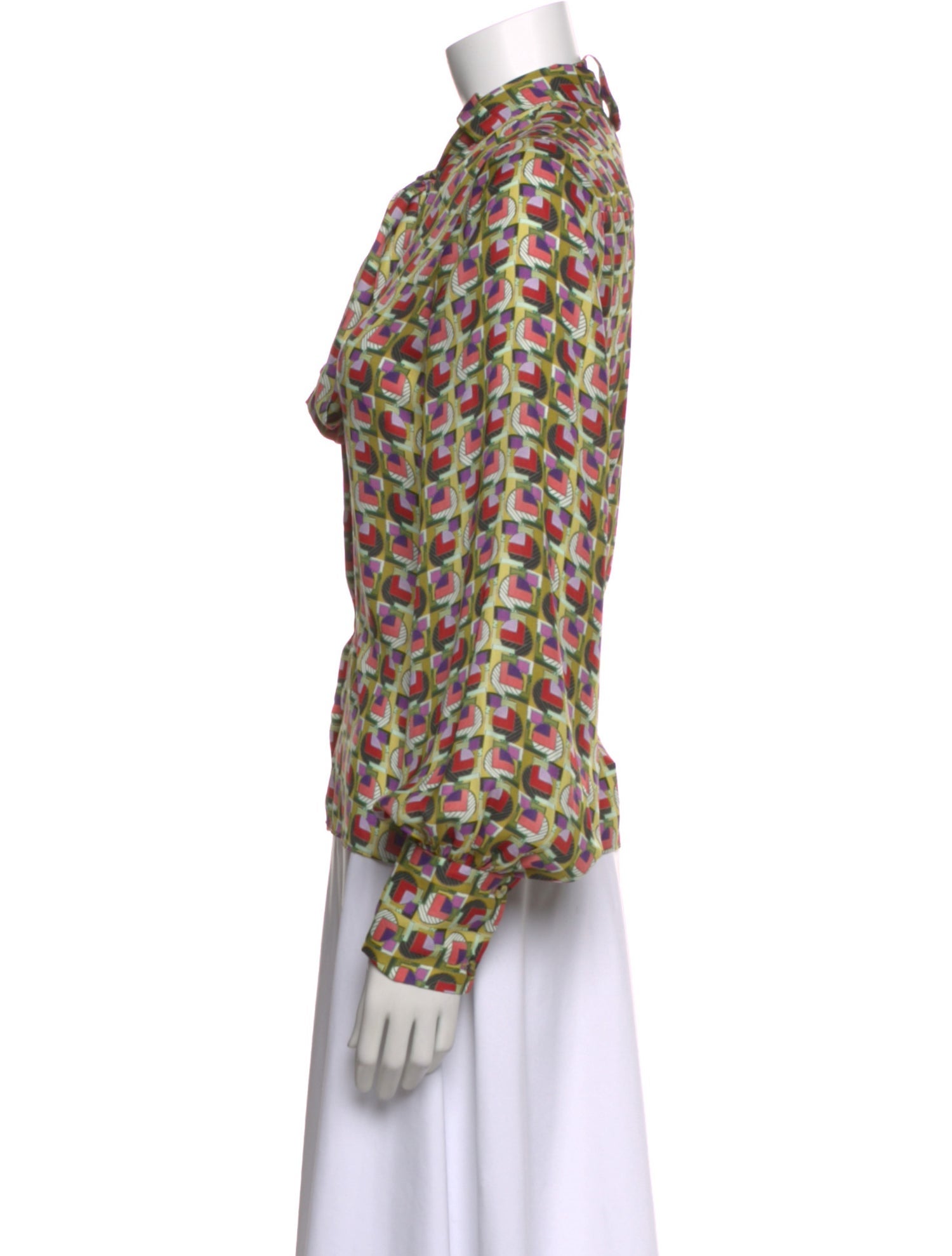 Alexis Printed Tie Neck Blouse