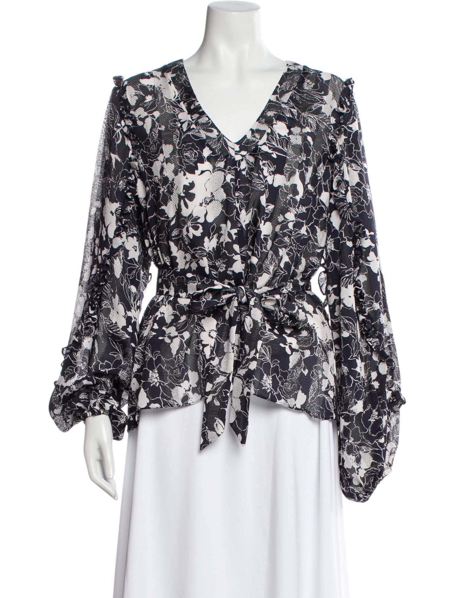 Alexis Floral Print V-Neck Blouse
