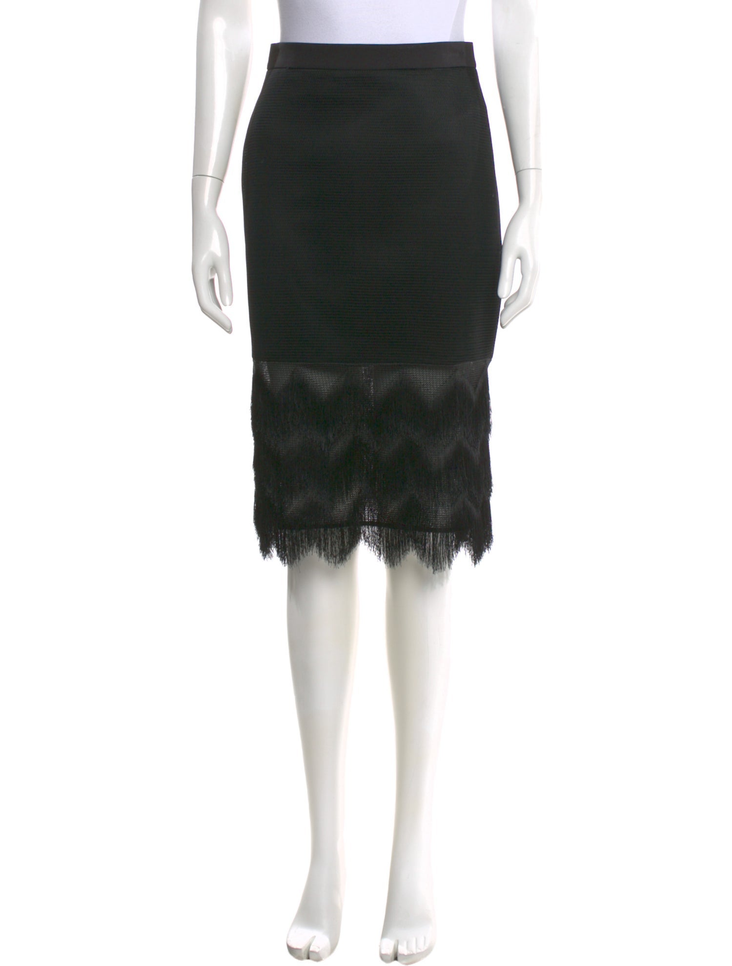 Alexis Fringe Trim Accent Knee-Length Skirt