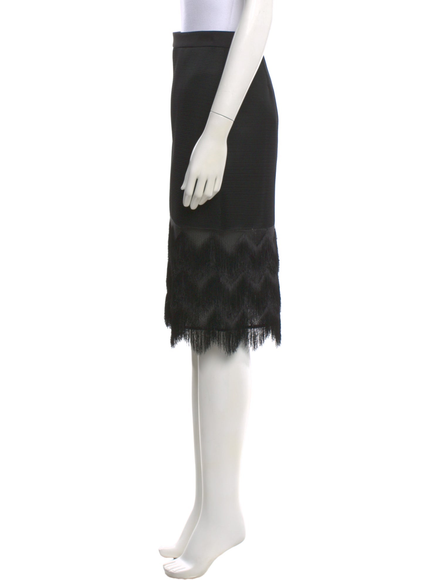 Alexis Fringe Trim Accent Knee-Length Skirt