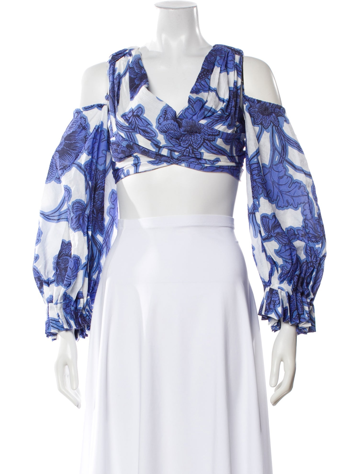 Alexis Floral Print V-Neck Crop Top w/ Tags