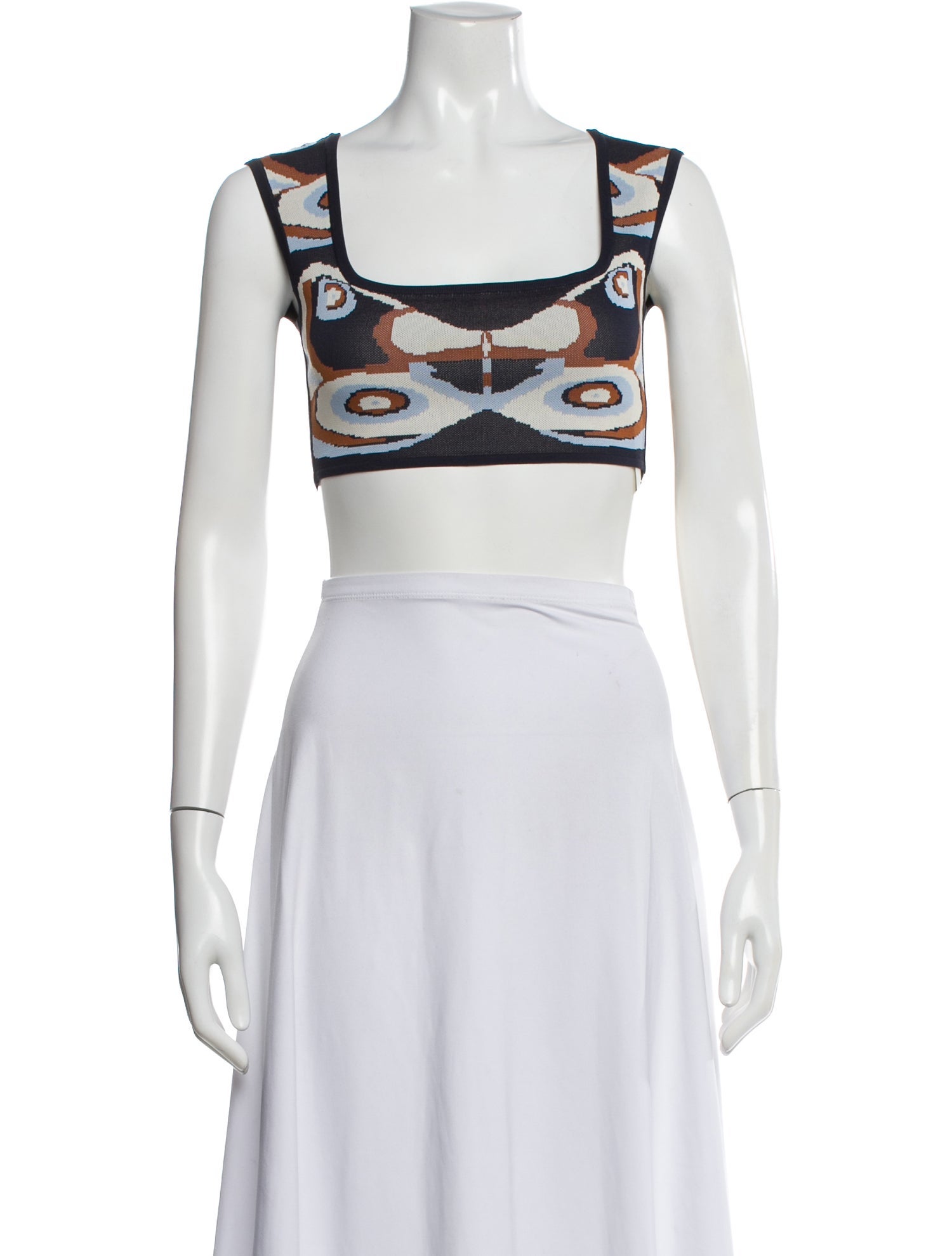 Alexis Graphic Print Square Neckline Crop Top