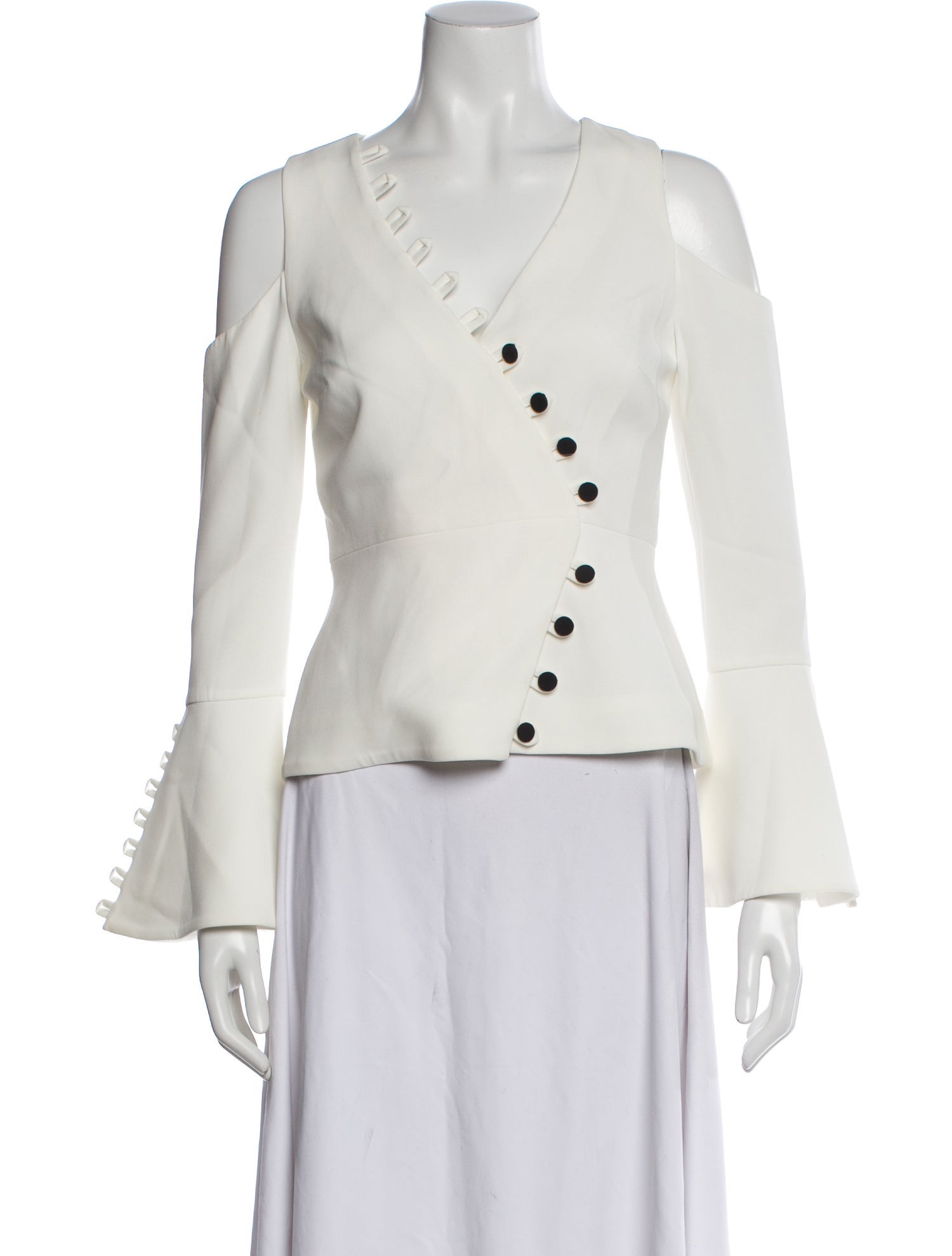 Alexis V-Neck Long Sleeve Blouse - White Tops, Clothing - WEX123763 ...