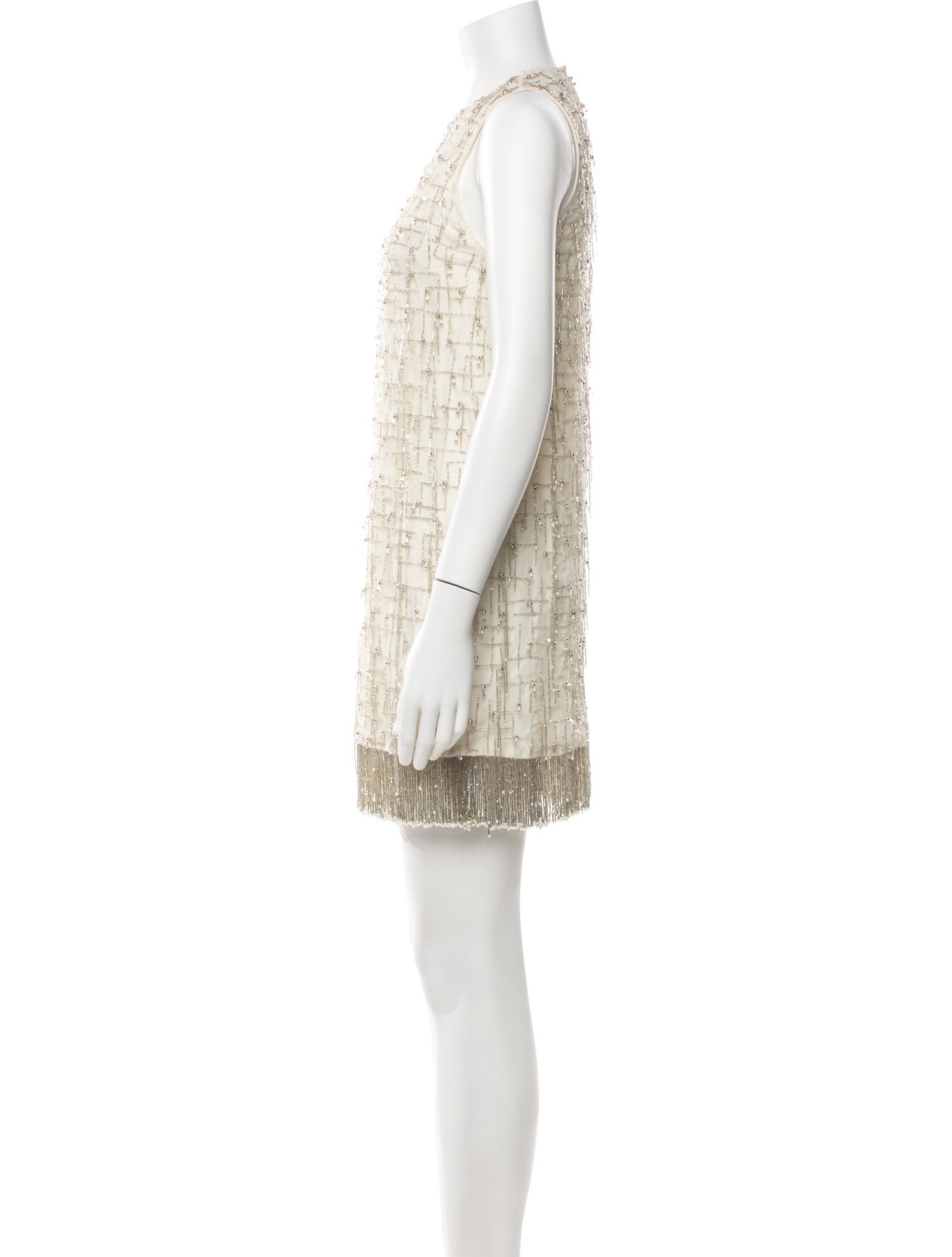 alexis beaded mini dress Patterned - White Dresses, Clothing - WEX129680 shop all Performance Sequin Mesh Sleeve Color:White Taupe Wave beaded macramé with a