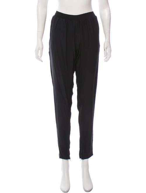 Alexis Silk Mid-Rise Pants Black