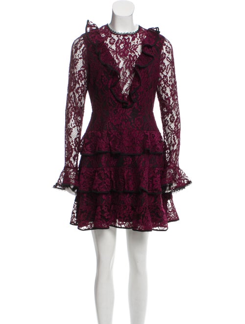 Alexis Lace Flared Dress Violet