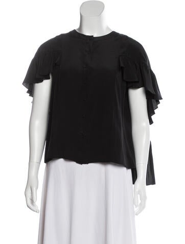 Alexis Tops Silk Crew Neck Blouse M