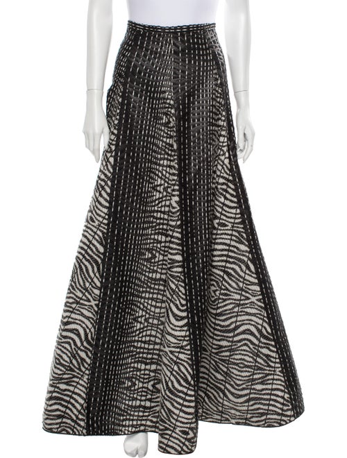 Alexis Animal Print Long Skirt Black