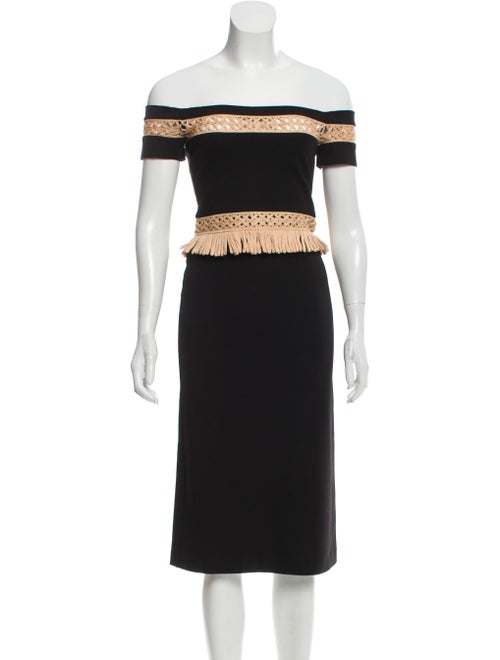 Alexis Square-Neck Sheath Dress Black