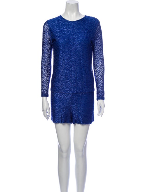 Alexis Crew Neck Romper Blue
