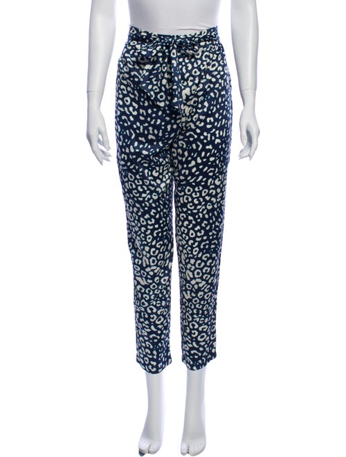Alexis Animal Print Skinny Leg Pants Blue