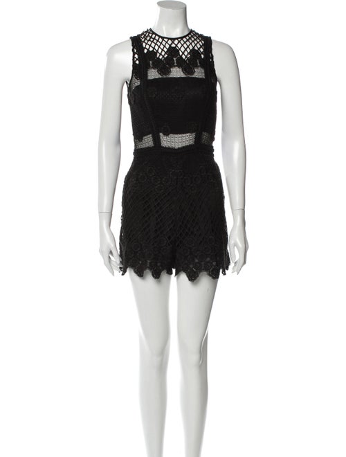 Alexis Sleeveless Patterned Romper Black