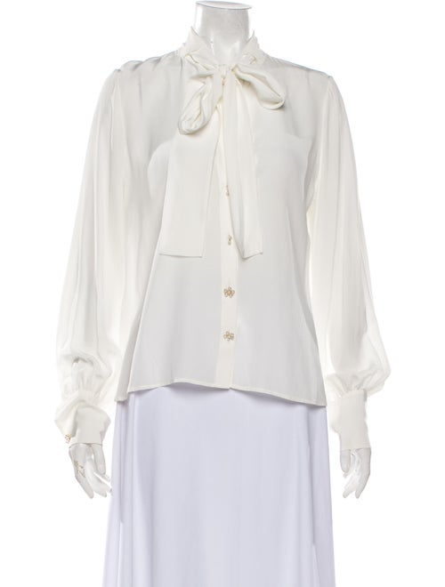 Alexis Silk Mock Neck Blouse w/ Tags White
