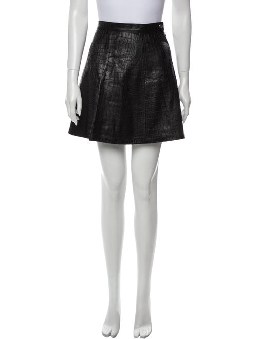 Alexis Leather Mini Skirt Black