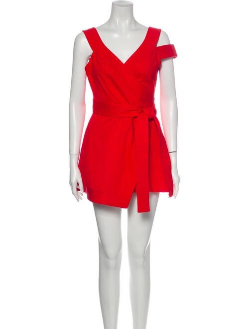 Alexis V-Neck Romper Red