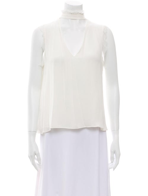 Alexis Silk V-Neck Blouse White