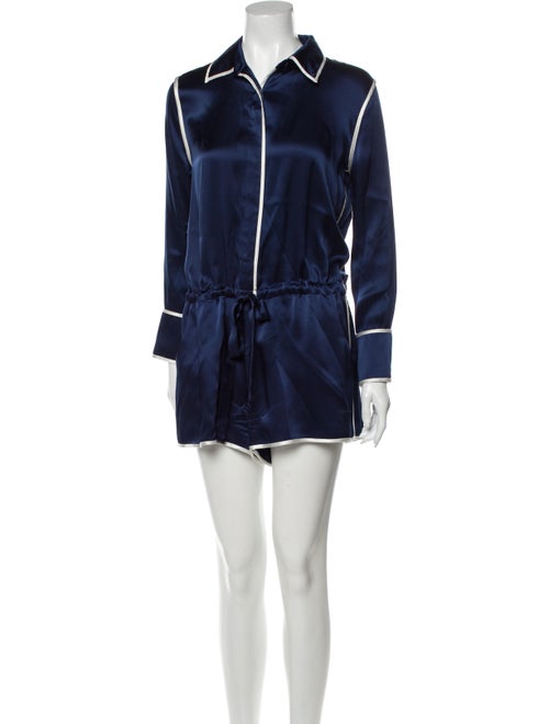 Alexis Silk Romper Blue