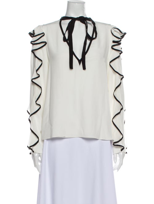Alexis Silk Tie Neck Blouse White