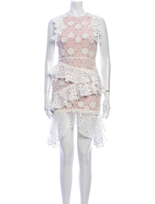 Alexis Lace Pattern Knee-Length Dress White