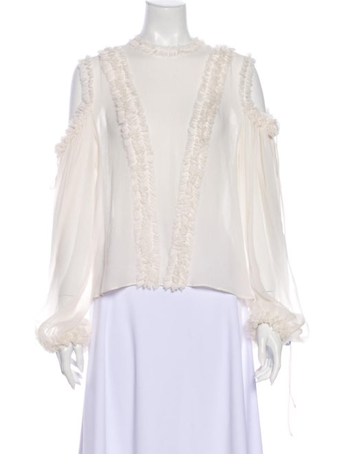 Alexis Silk V-Neck Blouse White