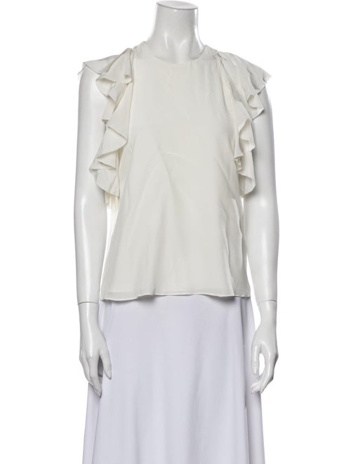 Alexis Silk Crew Neck Blouse White
